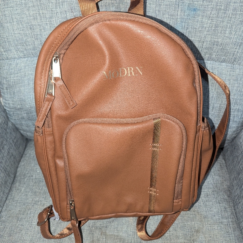 Leather Brown Baby Diaper Backpack from Walmart, Never Used, Brand New